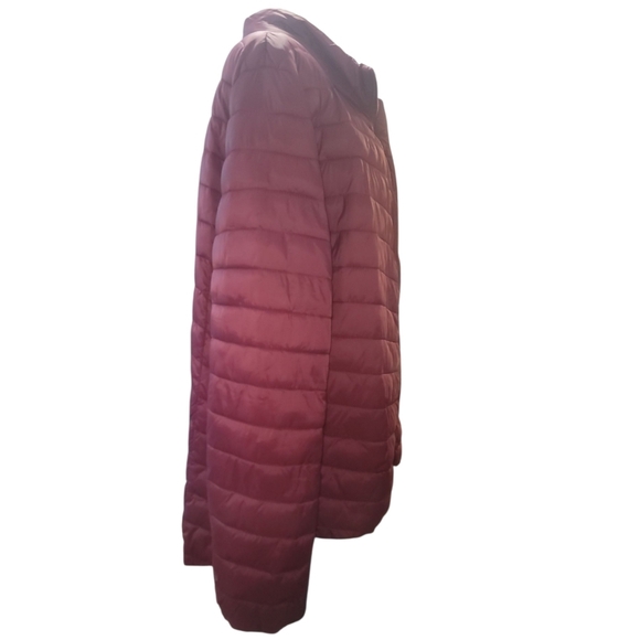LAURA SCOTT plus size Plum burgundy quilted Puffer Jacket coat 2x - Picture 3 of 11